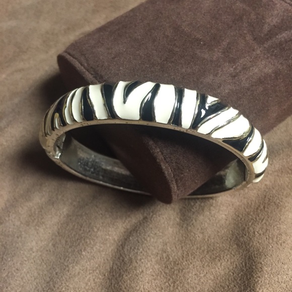 Jewelry - Enamel Zebra Bangle Bracelet